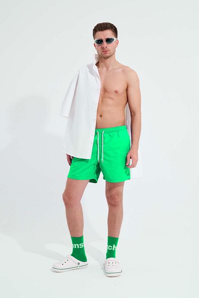 Machinist Men's Green Basic Sea Shorts