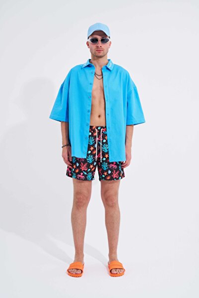 Machinist Ανδρικό Octobus με εμπριμέ μαύρο μαύρο σορτς με κοχύλι