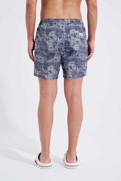 Machinist Сині чоловічі морські шорти - з принтом «Античні квіти»