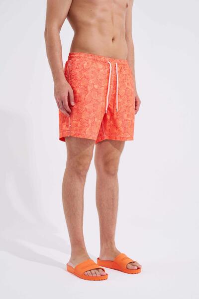 Machinist Pantaloni scurți de baie portocalii pentru bărbați - Imprimați pești