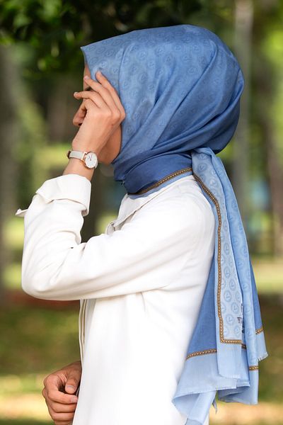 Vissona Γυναικείο σάλι Fresh Silk - 90x210 Baby Blue Gold