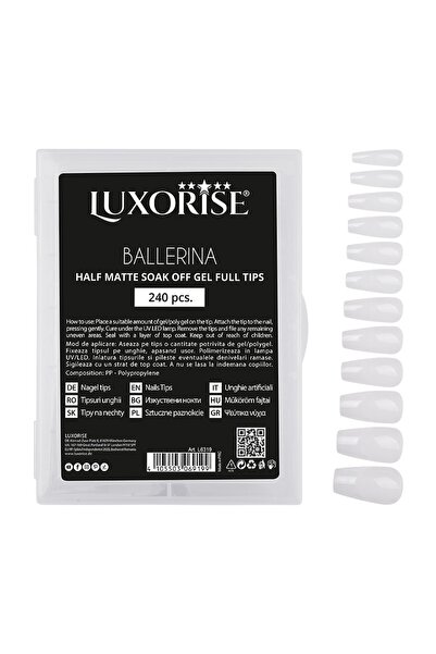 LUXORISE Ballerina Soak Off Διαλυτές Μύτες Νυχιών - Μισό Ματ Ολόκληρο Νύχι, 2...