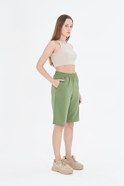 TRENDHİLL Kadın Pamuklu Kapri Haki 7003-H