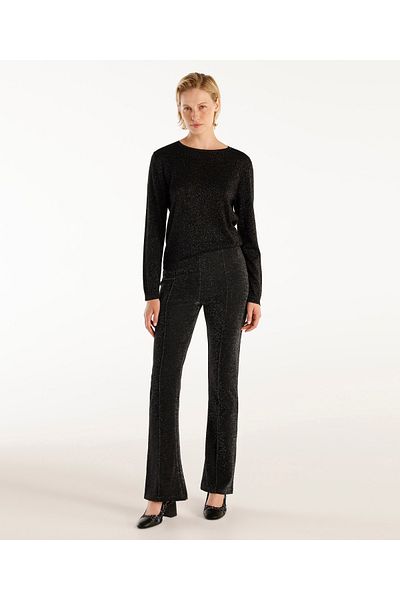 Yargıcı Glittery Wide Leg Trousers with Front Stitching