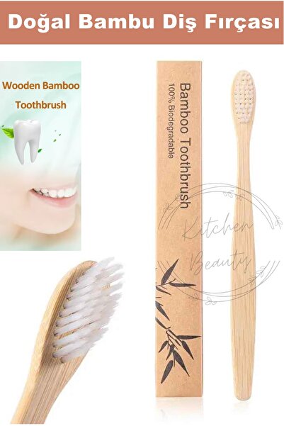 Kitchen Beauty Doğal Bambu Hassas Diş Etleri Için Yumuşak Diş Fırçası 1 Adet