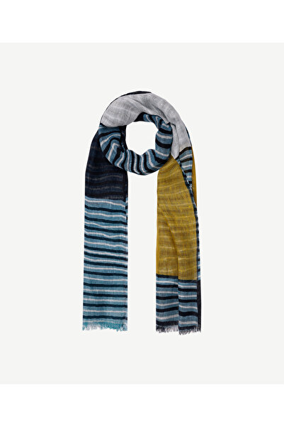 Yargıcı Çizgili Keten Şal