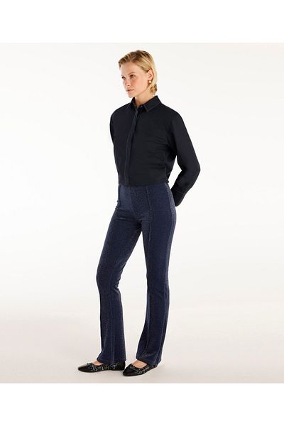 Yargıcı Glittery Wide Leg Trousers with Front Stitching