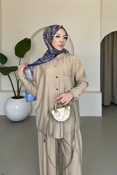 comstar Women's Tunic Shirt Loose Wide Leg Palazzo Pants Hijab Suit