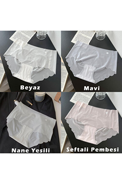 Beauty Collection 4'lü Ice Silk Aurapurest Külot Nefes Alabilen Iz Yapmaz %62 Pamuklu Glad And Comfortable