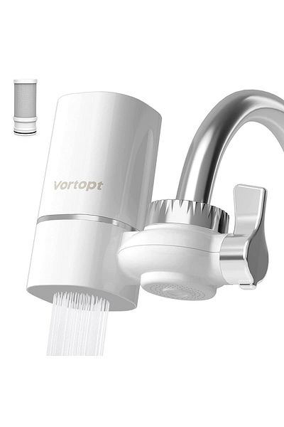 Koopsio T1-acf Water Filter, With Activated Carbon, Direct Mounting On The Faucet, Chlorine And Sediment Removal