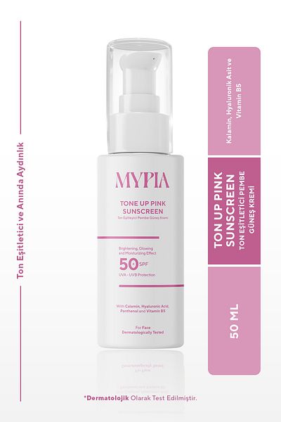 Mypia Cosmetics Anti-Blemish Tone Equalizer Spf 50+ Glutathione & Hyaluronic Acid Effect Pink Sunscreen 50ml