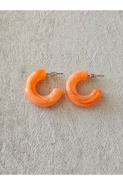 SiestaAccessories Orange Color Acrylic Hoop Earrings