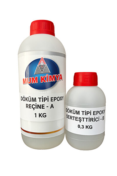 Mum Kimya Döküm Tipi Parlak Şeffaf Epoxy Reçine/Hobi Epoksi Reçine - 1,3 KG