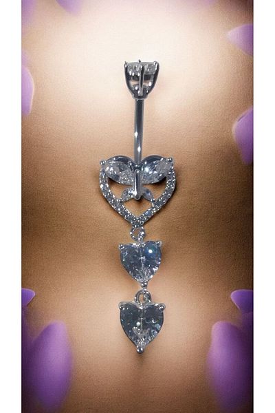 Begonia Accessories 316L Surgical Steel Stainless Tarnish Free Fashion Zircon Stone Navel Piercing