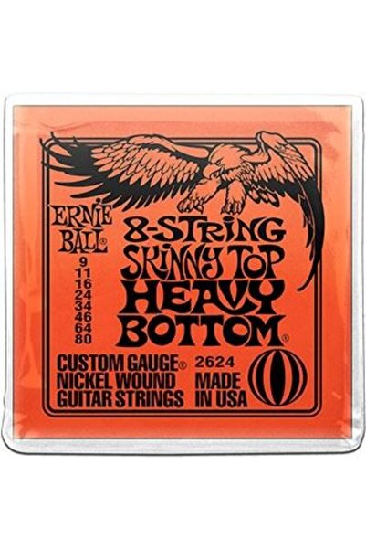 Ernie Ball P02624 Slinky Skinny Top Heavy Bottom 8 Telli 0.09 - 0.80 Elektro Gitar Teli
