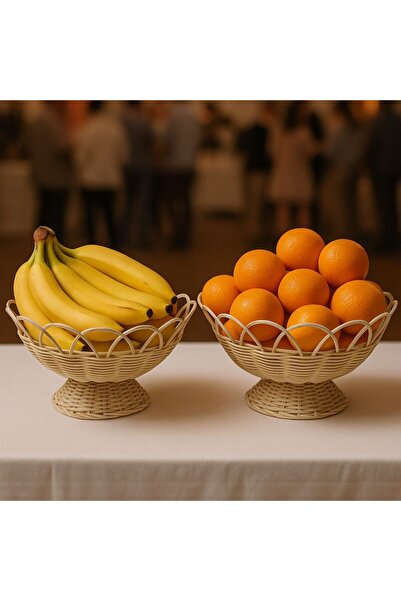 Şania Doğal rattan bambu meyve sepeti