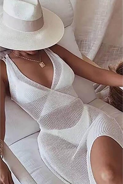 Bikini Mayokini Dünyası Katy Knitted Beach Dress - Cream