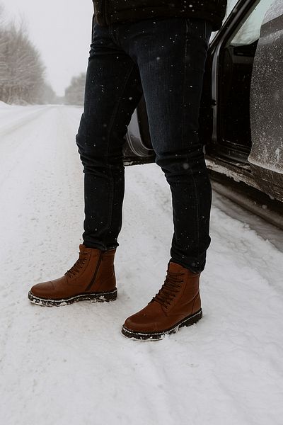 Growish Gr0040 Genuine Floater Leather Water and Cold Proof Anti-Slip Sole High Men's Boots
