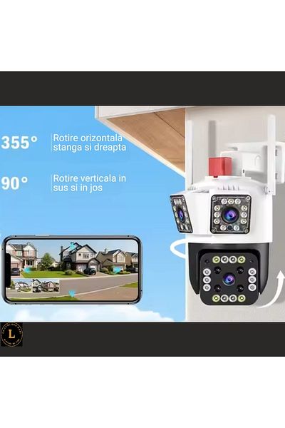 CR LUMI AND GABI Surveillance Camera With 3 Lenses, Mobile App, Horizontal And Vertical Rotation, Ptz Camera