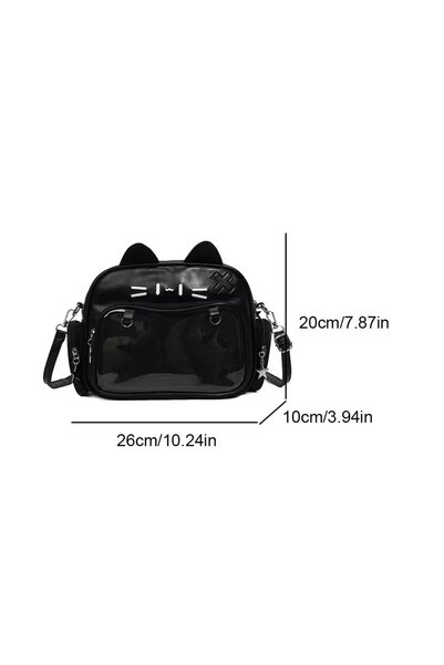 synshop Ita Bag Sırt Çantası Omuz Çanta Kedi Kulaklı Kore Y2k Lüx Deri Kadın Genç Kız Çocuk