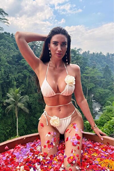 Bikini Mayokini Dünyası Natalia Güllü Üçgen Bikini - Beyaz