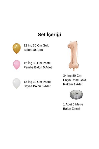 tedaks 7 Year Old Retro Gold Pink White Balloon Set Rose Gold Numbered Birthday Balloon Stylish Party Ornament
