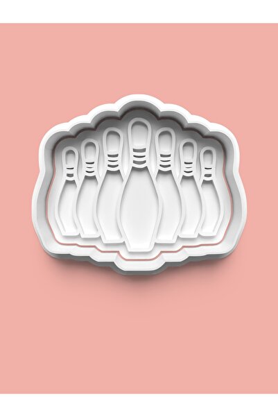 AKTASTORE قالب بسكويت على شكل لعبة البولينج وقالب عجينة السكر