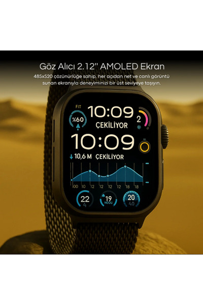 teknowirelessshop Watch HK10 ULTRA 3 MAX - Amoled Ekran - Chatgpt- Çift çekir...