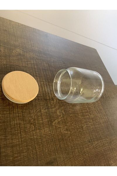 ZenGlow Mini Glass Jar with Bamboo Vacuum Lid - Spice Jar - Sauce Bowl - Multi-Purpose Jar 300ml