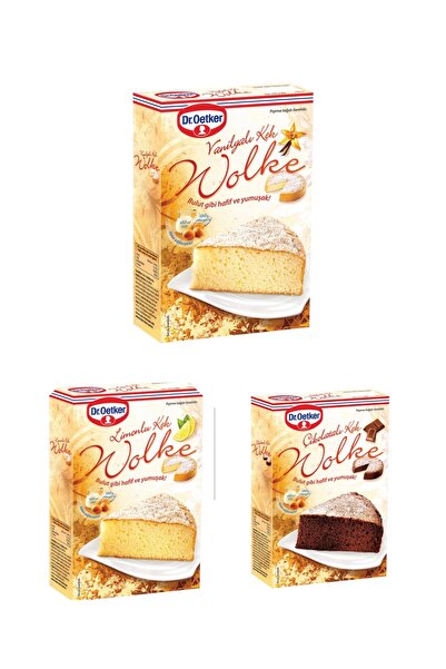 Dr. Oetker Wolke Çikolatalı/Limonlu/Vanilyalı Kek Karışımı3x455 g
