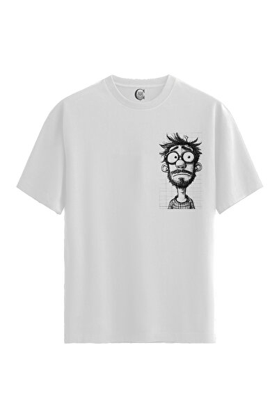 Color Luxe Men/Unisex White 100% Cotton Relaxed Fit Crew Neck Dust Custom Pri...