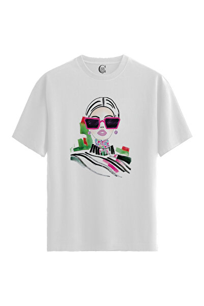 Color Luxe Women/Unisex White 100% Cotton Relaxed Fit Crew Neck Motion Custom...