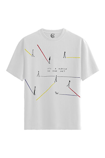 Color Luxe Men'S/Unisex White 100% Cotton Relaxed Fit Crew Neck Fade Custom P...