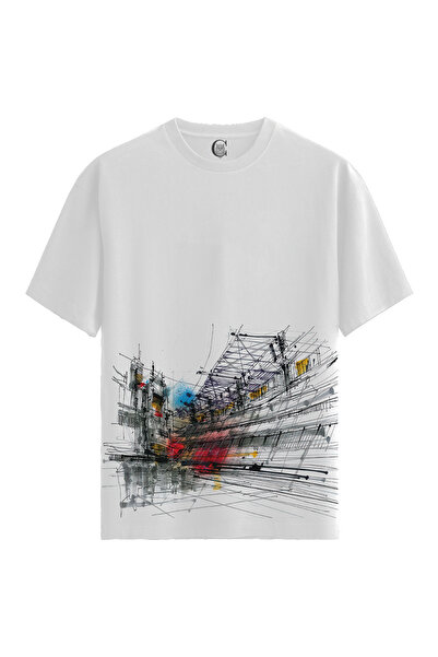 Color Luxe Women'S/Unisex White 100% Cotton Relaxed Fit Crew Neck Wander Cust...