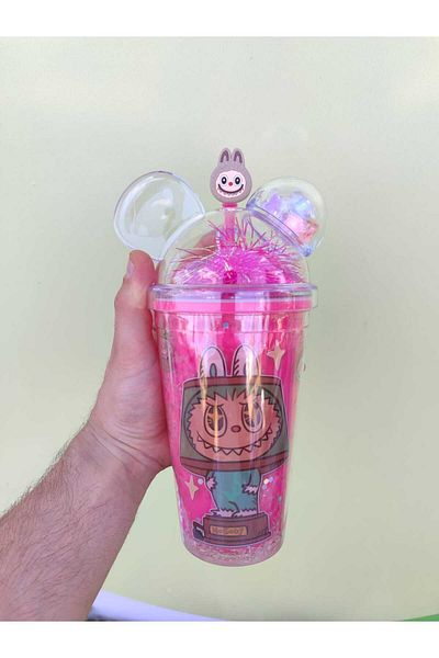 MRShopping Mr Labubu Designed 500 ml Colorful Cold Drink Cup – Sparkling & Straw Lid