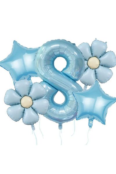 DÜVENCİ TİCARET Blue Daisy Balloon Set