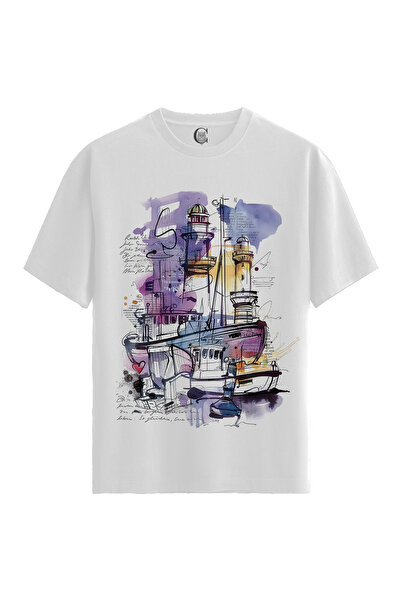 Color Luxe Women/Unisex White 100% Cotton Relaxed Fit (Relaxed Cut) Crew Neck...