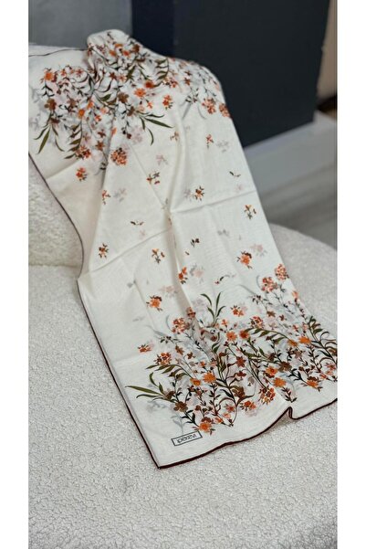 ipekevi Desenli Pamuk Eşarp Krem