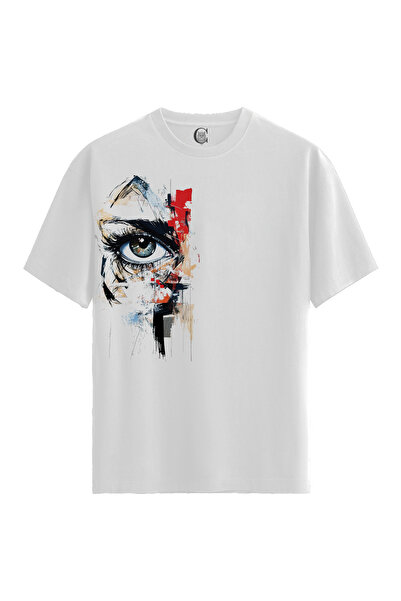 Color Luxe Women/Unisex White 100% Cotton Relaxed Fit Crew Neck Drift Custom ...