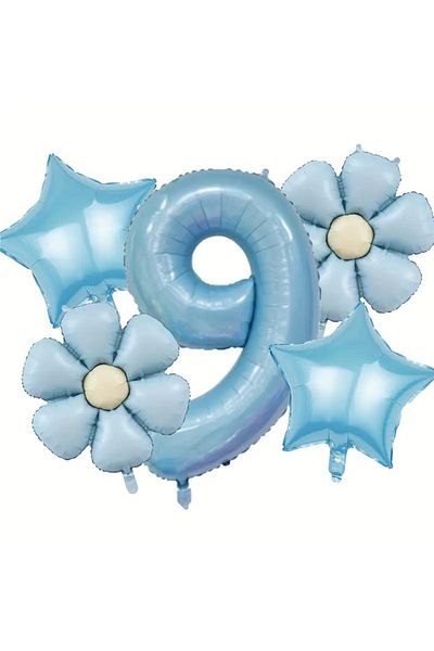 DÜVENCİ TİCARET Blue Daisy Balloon Set