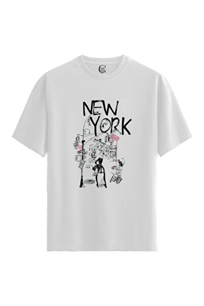 Color Luxe Women/Unisex White 100% Cotton Relaxed Fit (Relaxed Cut) Crew Neck...