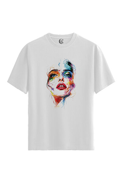 Color Luxe Women/Unisex White 100% Cotton Relaxed Fit Crew Neck Dust Custom P...