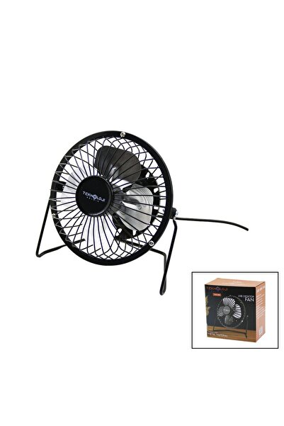 Go İthalat USB - MİNİ FAN METAL KASA - AYAK=360 DERECE MASA ÜSTÜ VANTİLATÖR 4-METAL PERVANE 13.5X11X15CM5V-2.5