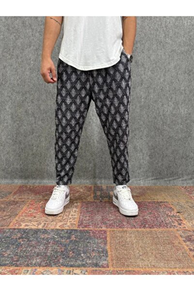FıttingRoom Bohemian Patterned Baggy Trousers with Elastic Waist