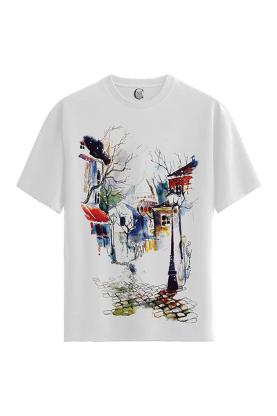Color Luxe Women/Unisex White 100% Cotton Relaxed Fit Crew Neck Flow Custom P...