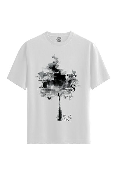 Color Luxe Men'S/Unisex White 100% Cotton Relaxed Fit Crew Neck Wander Custom...