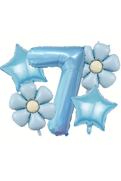 DÜVENCİ TİCARET Blue Daisy Balloon Set