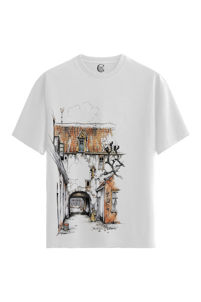 Color Luxe Women/Unisex White 100% Cotton Relaxed Fit Crew Neck Solitude Cust...