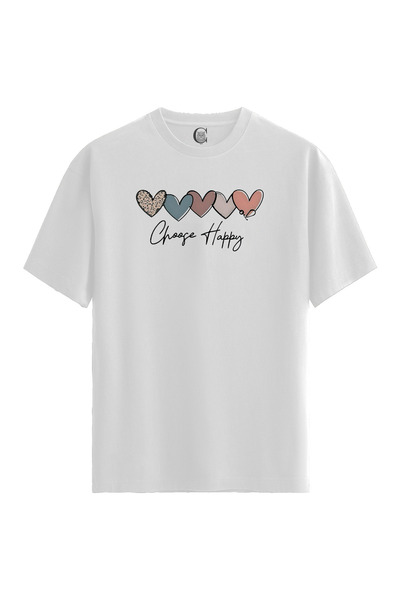 Color Luxe Women/Unisex White 100% Cotton Relaxed Fit Crew Neck Glare Custom ...
