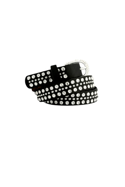 targay Μαύρη ζώνη με πλήρη διακόσμηση από λαμπερές πέτρες